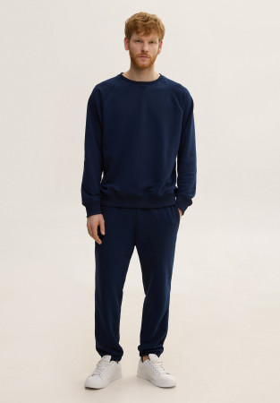 Dark blue color men's oversize three-thread sweatshirt  Dark blue color men's oversize three-thread sweatshirt